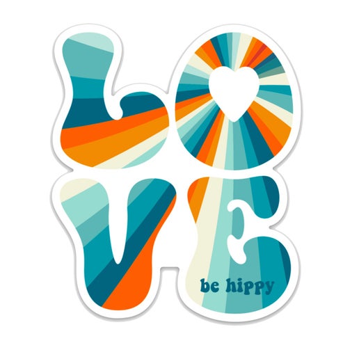 LOVE Stacked Burst Sticker