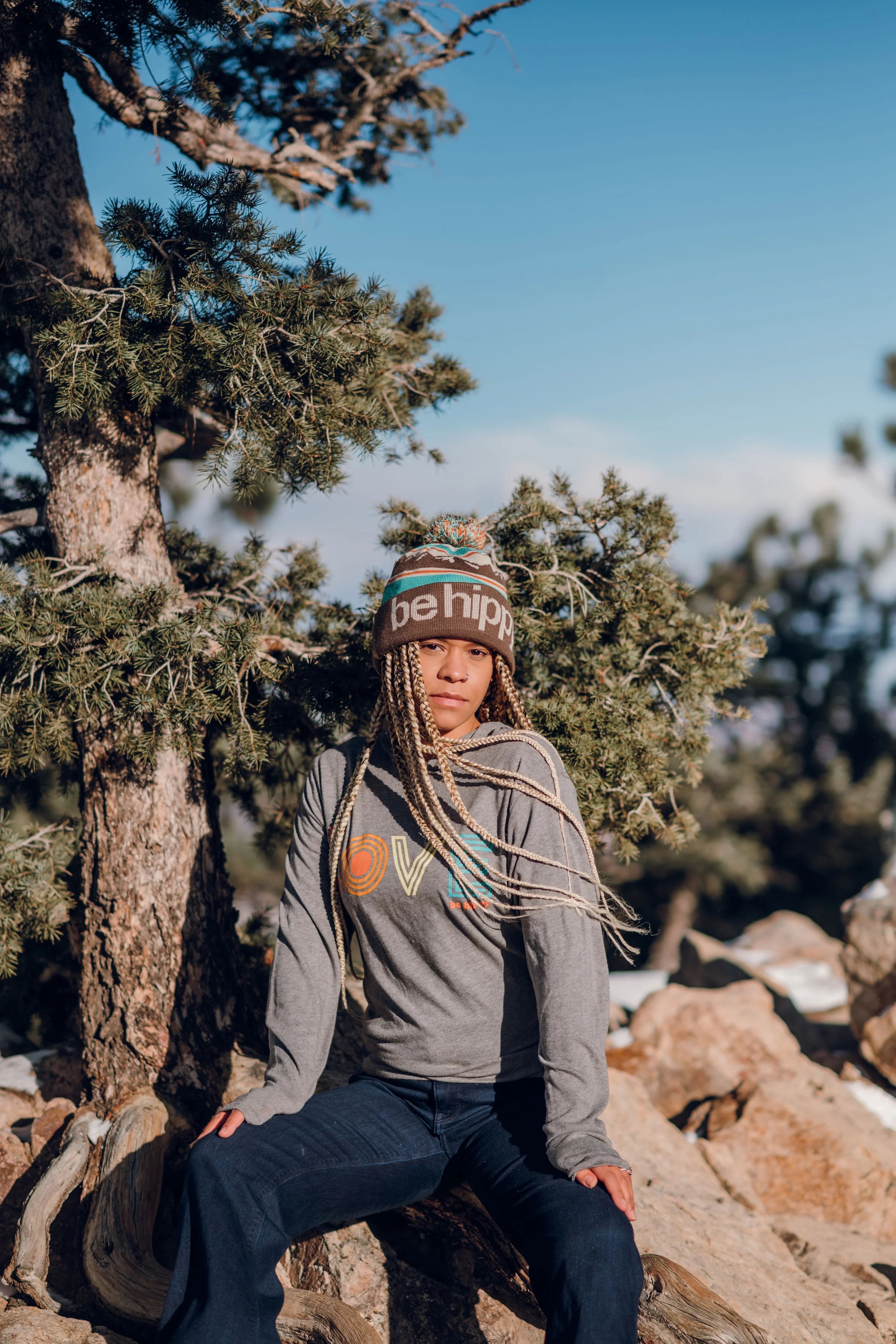 Old School Pom Beanie