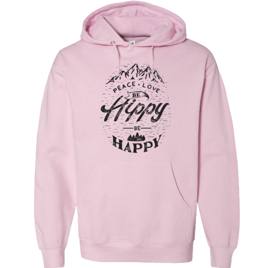 SALE Be Hippy Be Happy Light Weight Hoodie In Pink