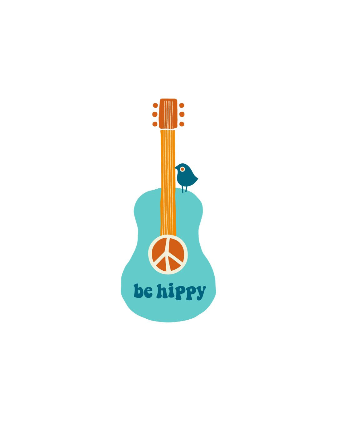 Mini Peace Guitar sticker