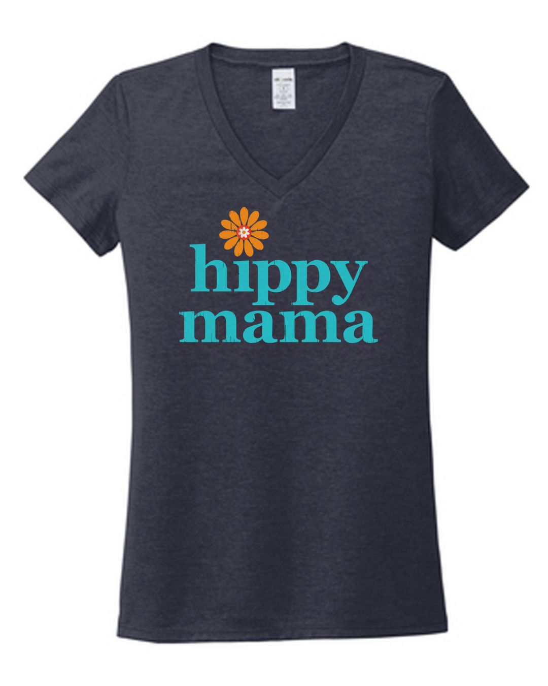 Eco Hippy Mama V Neck Navy