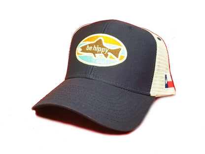 Fish Logo Trucker Hat - Texas Flag