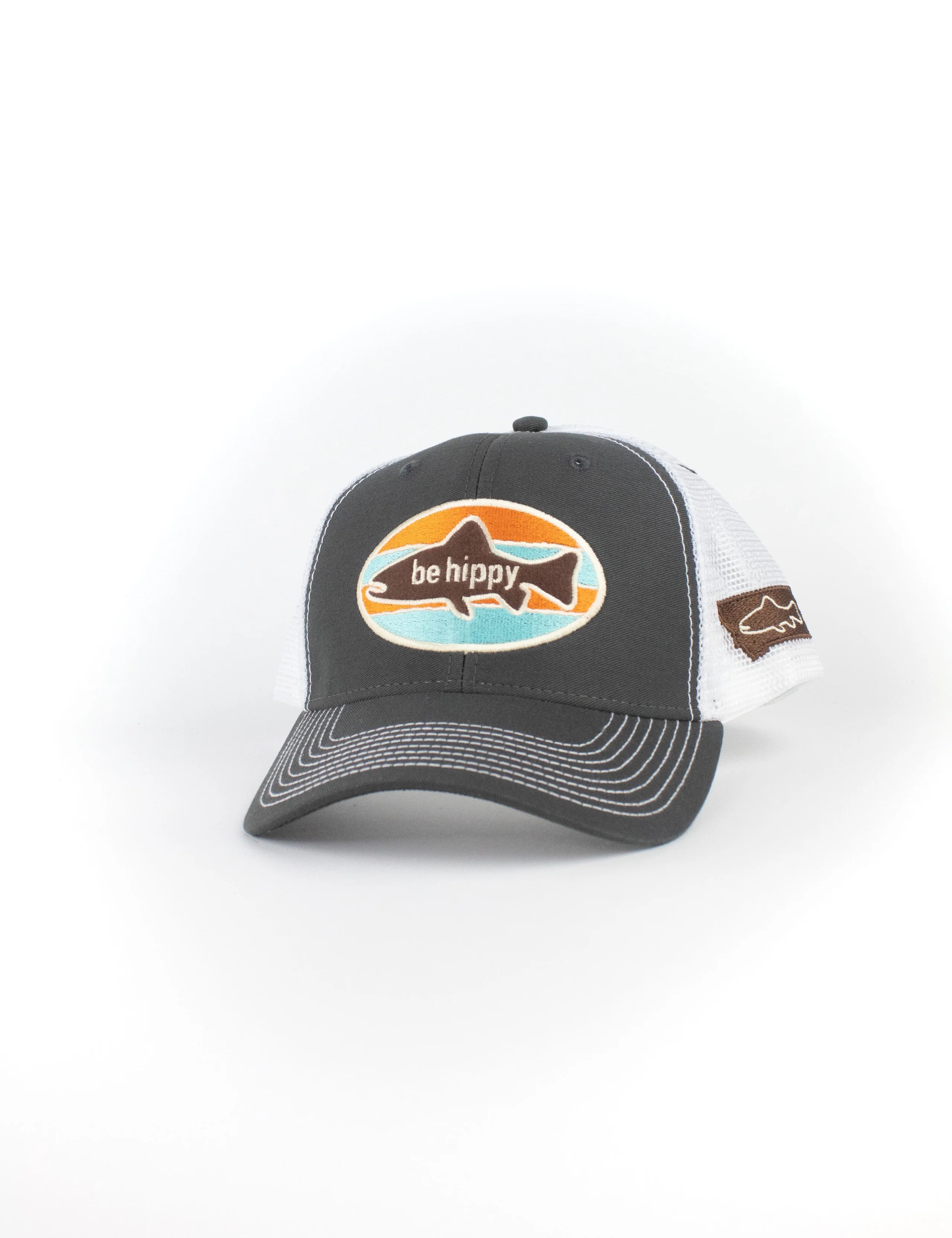 Fish Logo Trucker Hat - Montana Flag
