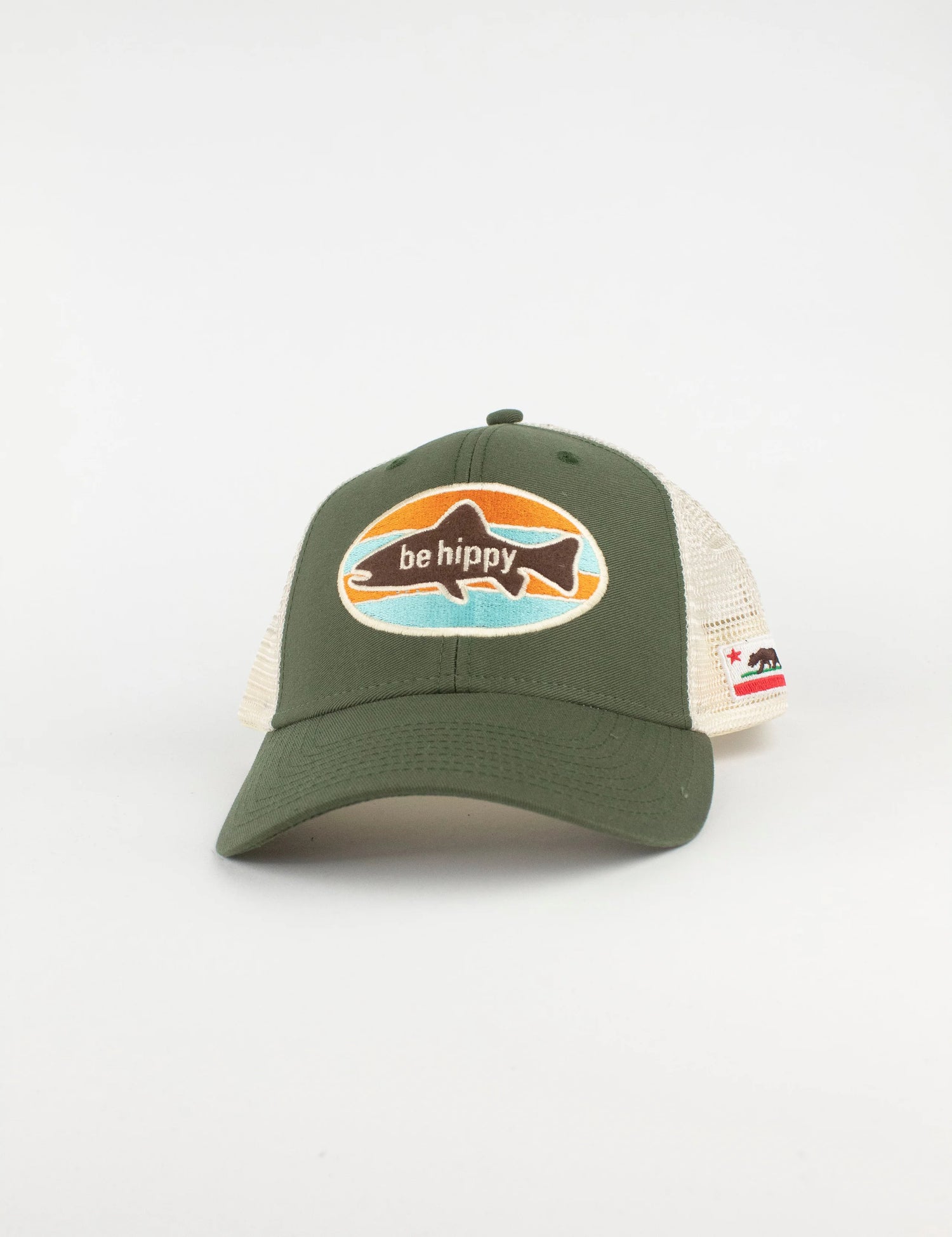 Fish Logo Trucker Hat - California Flag