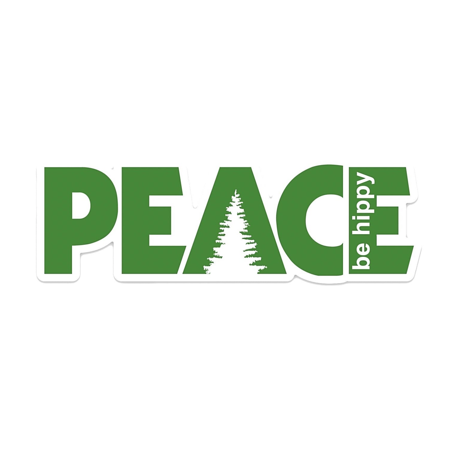 PEACE Tree Sticker - Green